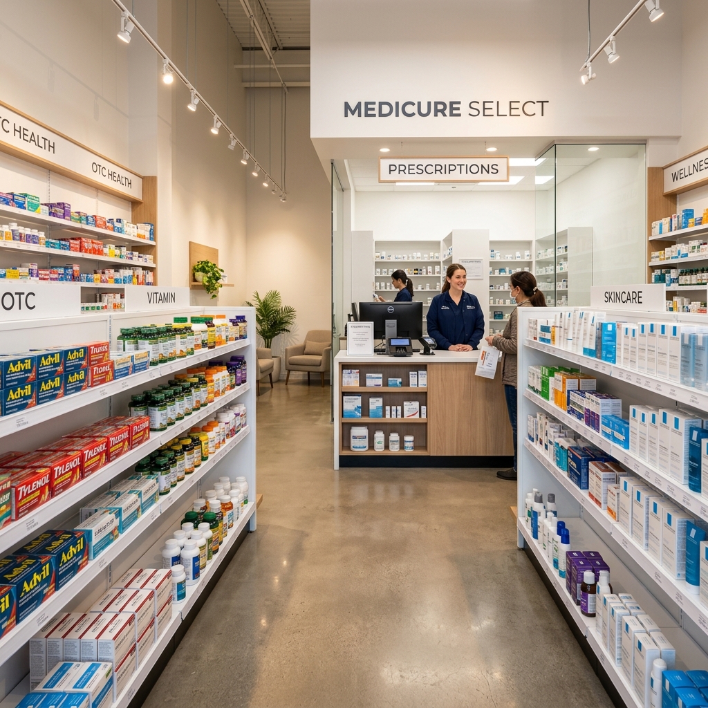 Well Stocked Pharmacy Shelves